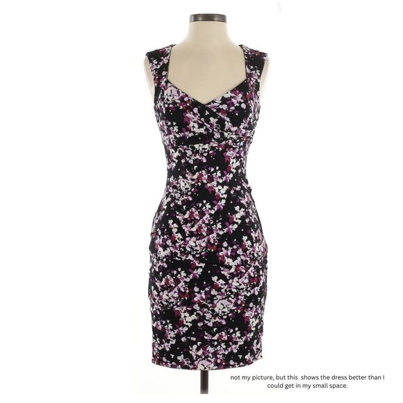 White House Black Market Dresses & Skirts - White House Black Market Instantly Slimming Dress Size 2 Black with Pink Design